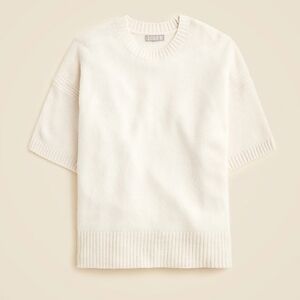 J.Crew Women's Cream sweater-tee in vintage wool Sweater Sz L $98